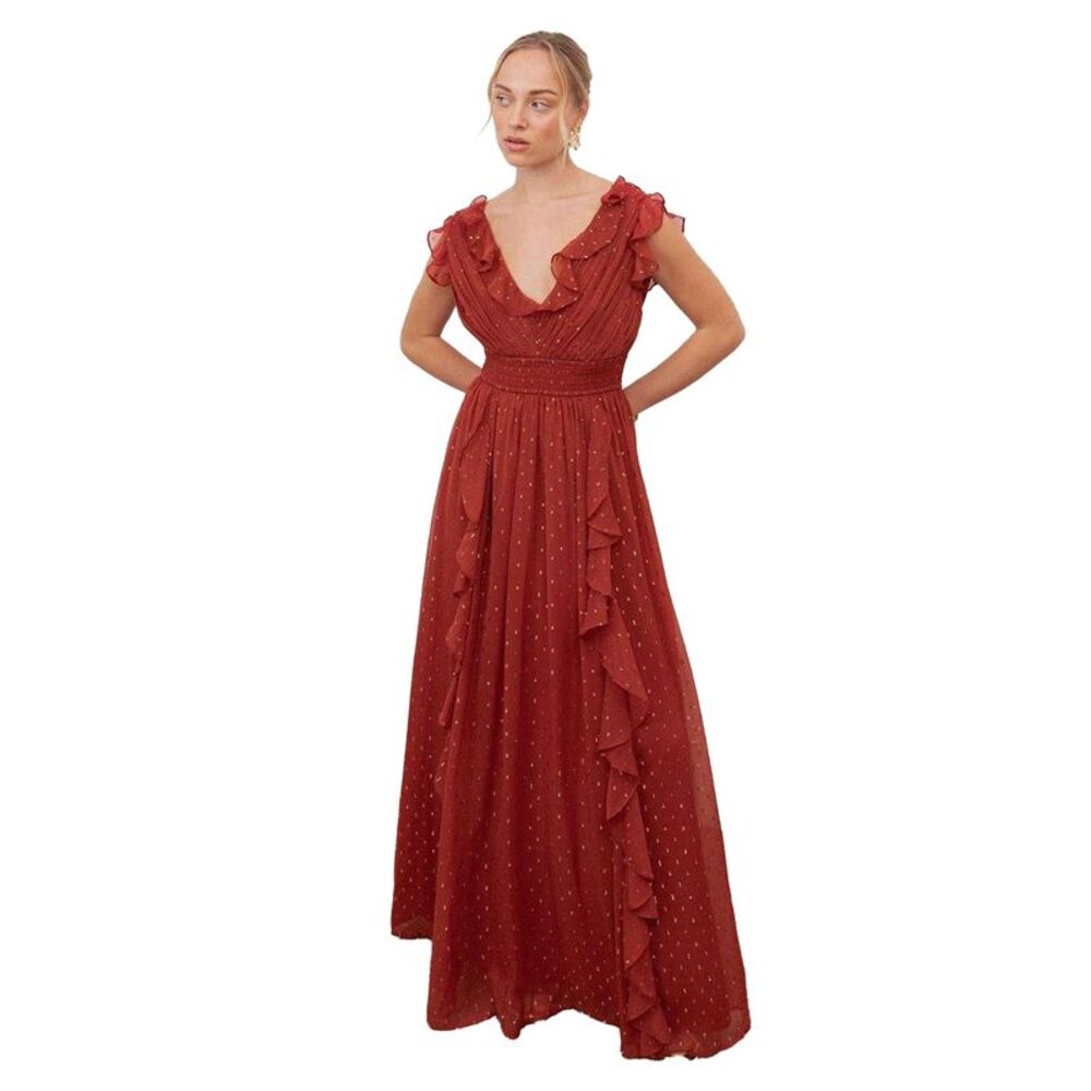 Anaya With Love Womens/Ladies Waterfall Maxi Dress / Chilli Red